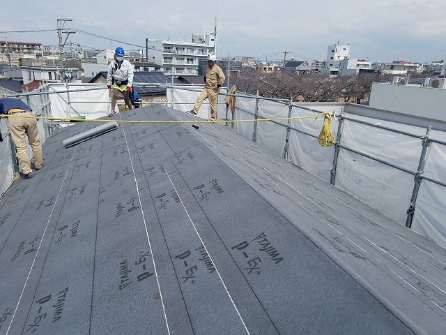 防水シート施工後